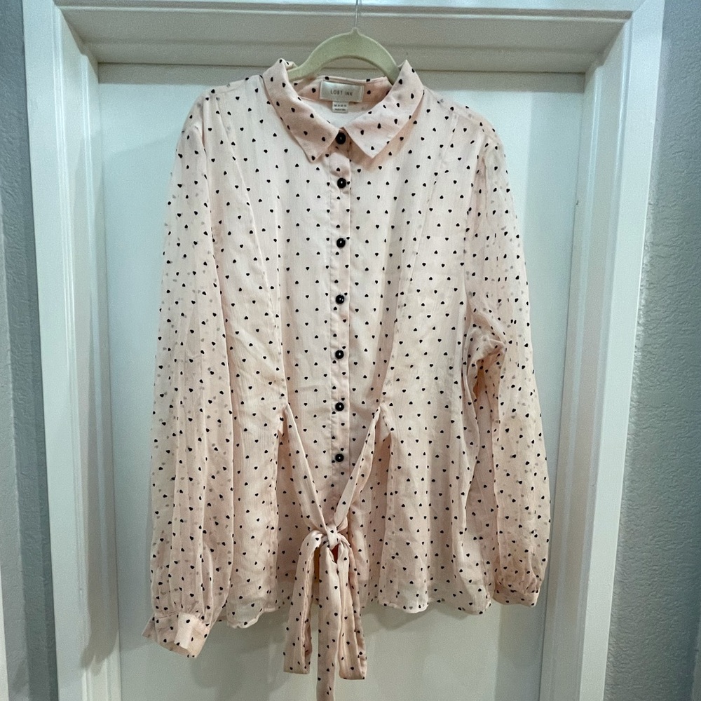 Lost Ink Heart Dot Blouse